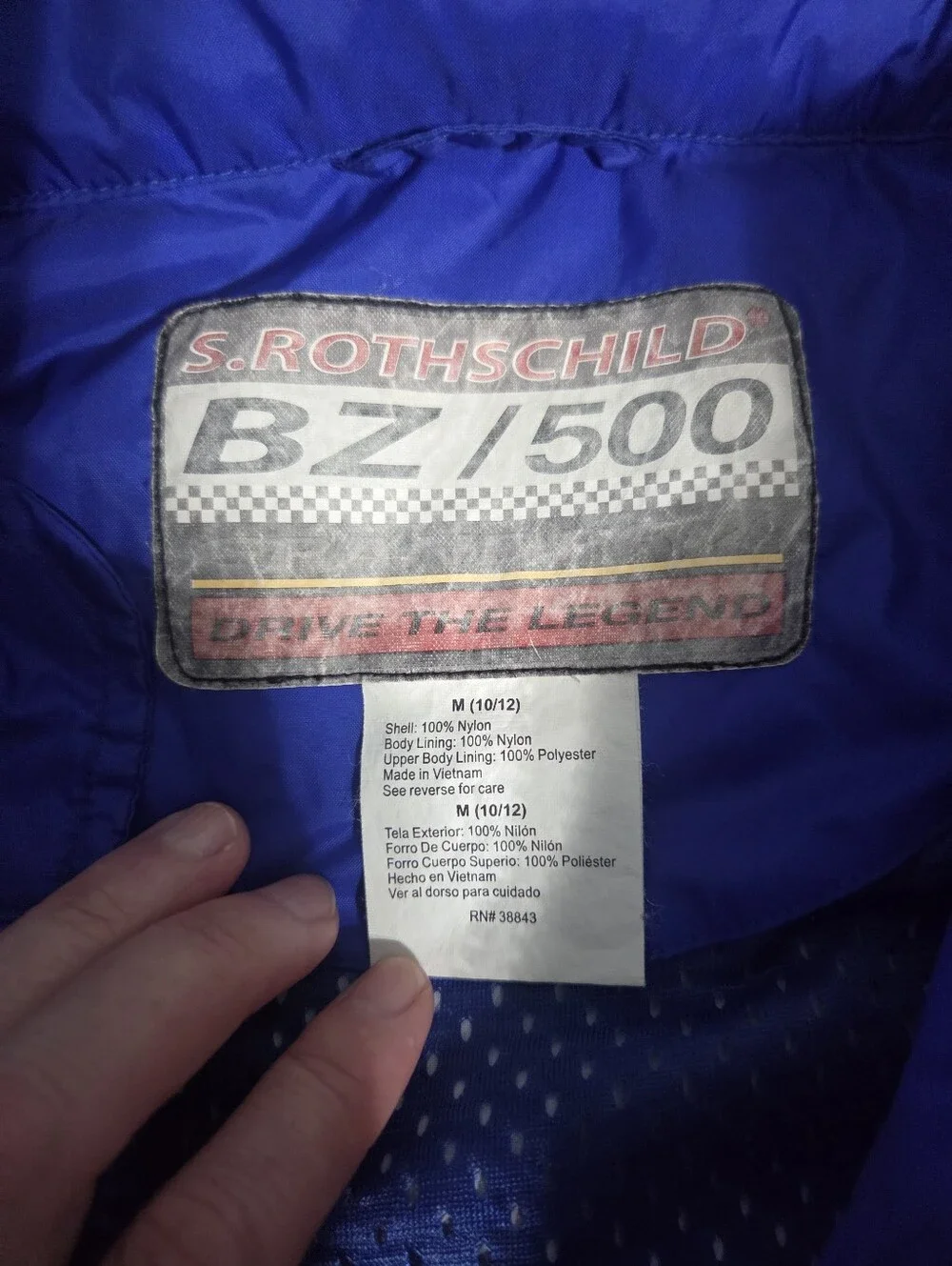 S.ROTHSCHILD Vtg Racing Rain Jacket , Size: M(10-12)
